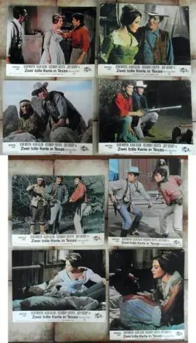 8 Original Kino Aushangfotos Dean Martin & Alain Delon:Zwei tolle Kerle in Texas