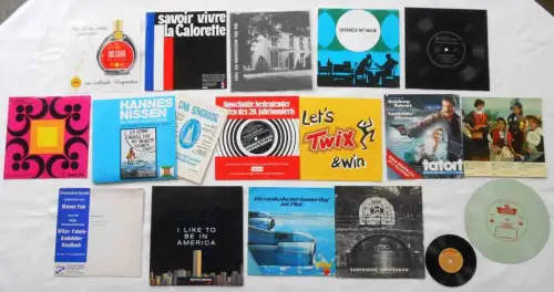 17 Werbefolien, bzw. Singles meist 1960er/1970er Jahre - Sammlung -
