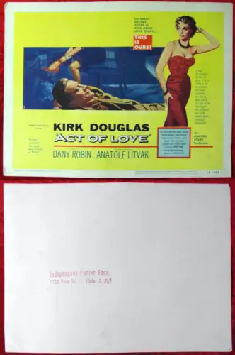 6 US Lobbycards  Act Of Love - Kirk Douglas (1954)