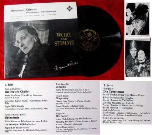 LP Hermine Körner: Porträt einer Schauspielerin (Telefunken) D