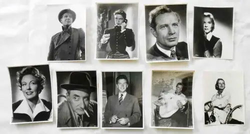 9 Pressefotos s/w Ann Todd Dieter Borsche Karlheinz Böhm (1950er Jahre)