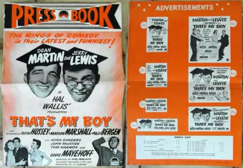Presseheft Pressbook Dean Martin & Jerry Lewis: That´s my Boy (UK)