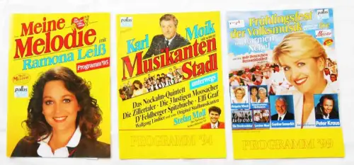 3 Programmhefte Ramona Ließ Carmen Nebel Karl Moik - Volksmusik 1994 - 1999
