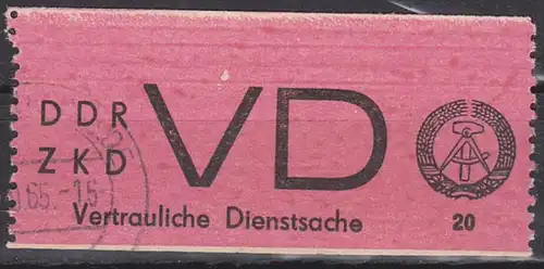 DDR ZKD D1 Vertrauliche Dienstsache Aufkleber Eckstempel