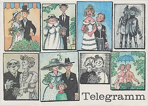 Télégramme DDR Telegramm Schmuckblatt Lx 68 "Zur Hochzeit &ndash; Schuhe" Le mariage - chaussures
