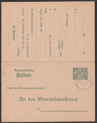 Bayern Doppelkarte DP B7/02 card ungebraucht, used germany