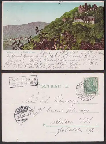 Kelbra Kyffhäuser Rothenburg  mit Stempel Postbriefkasten 1902