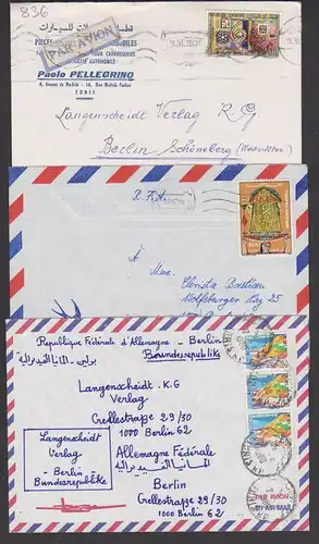 Tunesien Tunisienne  3 covers, letters  to Germany  Alemania Langenscheidt Verlag