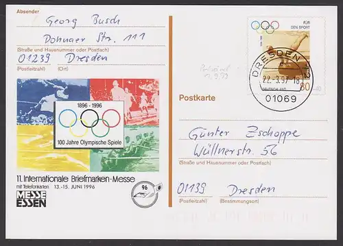 Kunstturnen BRD 80 +40 Pf GA PSo 42, Für den Sport 1996 "100 Jahre Olympische Spiele"