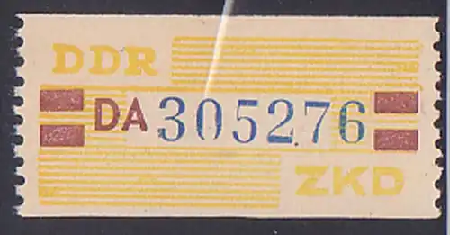 DDR -ZKD 20 Pf Wertstreifen B25DA Nachdruck postfrisch Nr. 305276