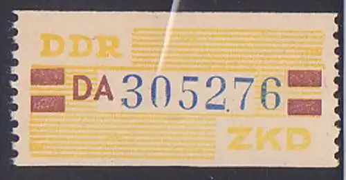 DDR -ZKD 20 Pf Wertstreifen B25DA Nachdruck postfrisch Nr. 305276