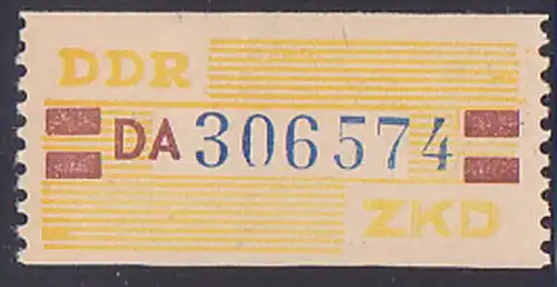 DDR -ZKD 20 Pf Wertstreifen B25DA Nachdruck postfrisch Nr. 306574, unused