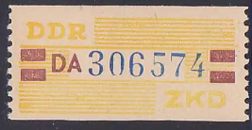 DDR -ZKD 20 Pf Wertstreifen B25DA Nachdruck postfrisch Nr. 306574, unused