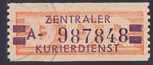 DDR -ZKD 20 Pf Wertstreifen B23A Nachdruck mit "ungültig-St." Nr. 987848, jede Marke mit der Nr. ein Unikat