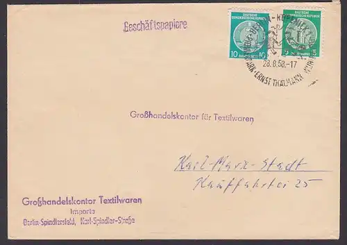 Berlin-Köpenick SoSt. auf Dienstpostbrief 28.8.58, Abb. spielende Kinder Pionierpark Ernst Thälmann Wuhlheide