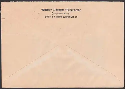 BERLIN NW7 8 Pf. Hindenburg Ganzsache MWSt. "Dein Dank, Dein Opfer Deutsche Rote Kreuz" Städtische Wasserwerke