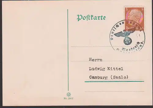 Markausch Sudetenland, Deutsches Postamt Siegelstempel mit Adler,  Markovšovice Sudeten,