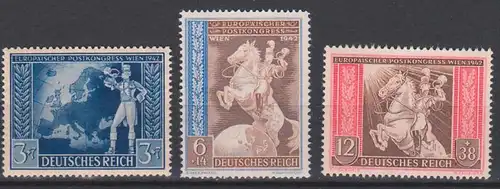 Europäischer Postkongress 1942 in Wien Deutsches Reich 820/23 postfrisch Postillion Weltkugel