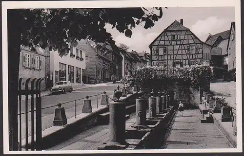 horse Pferd, Beerfelden im Odenwald SoSt. Pferdemarkt Volksfest am 2. Sonntag im Juli, Photo-Ak. Mümmling-Quelle