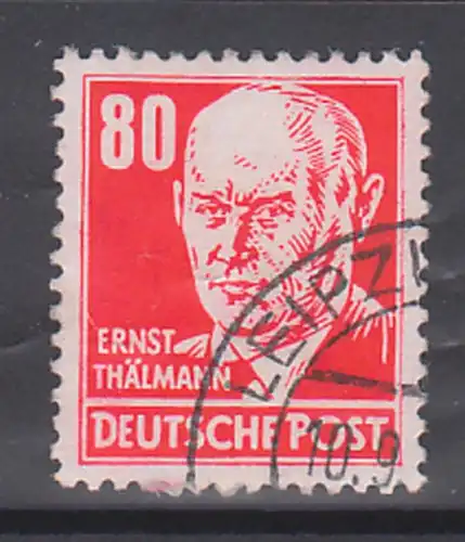 Ernst Thälmann 80 Pf rot DDR 340 (17,-) Germany, gestempelt Arbeiterklasse, Politiker