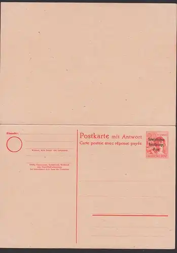 SBZ 6 30/30 Pf Doppelkarte ungebraucht mit SBZ-Aufdruck, P33, carte postale ave response payee