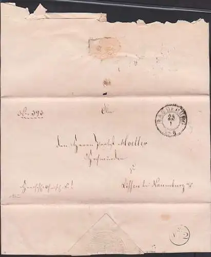 MAGDEBURG 1862 Altbief Herrschaftlich Christliche Sache  nach Lissen bei Naumburg an Probst