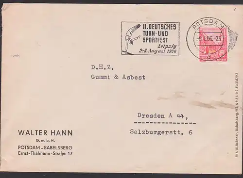 Leipzig Turn- und Sportfest in Leipzig 9.1.56 MWSt. Potsdam Turner Reck Riesenfelge Geräteturnen