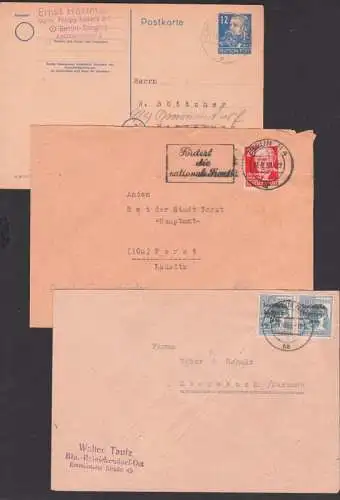 SBZ Absender West- Aufgabe Ost-Berlin, Steglitz - Mahlsdorf, Grunewald - N4, Reinickendorf - NW7