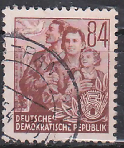 Germany 84 Pfg. Fünfjahrplan I DDR 379 gestempelt, used, Familie Friedenstaube