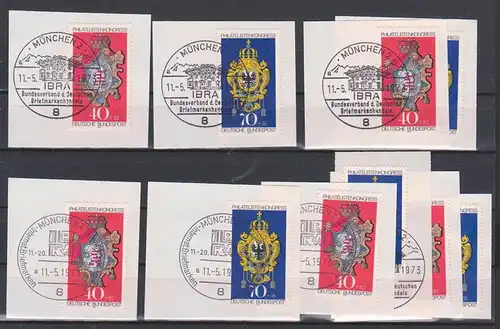 BRD Lot IBRA 1974 versch. SoSt. je Briefstück Philatelistenkongress, Briefmarkenhandel