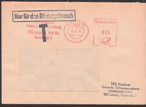 Leipzig AFS =030=, NfD VEB Kombinat Technische Gebäudeausrüstung, ZKD Nur für den Dienstgebrauch 14.9.77