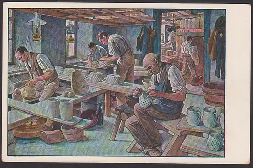 Töpfer Keramik Handwerk, Meinholds Schul-Wandbilder  color-card