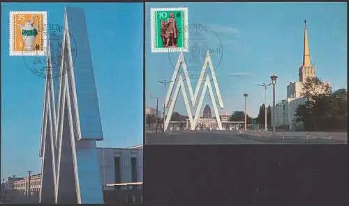 MC 2029 Leipzig Messe MM 1984 Maxkarten, SoSt. BERLIN Wiegen des Messegutes DDR 2029/30