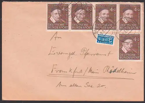 Vinzenz von Paul Caritas Begründer, französicher katholischer Seelsorger HdM 1951 MiNr. 143(5) portogenaue MeF 4er Str.