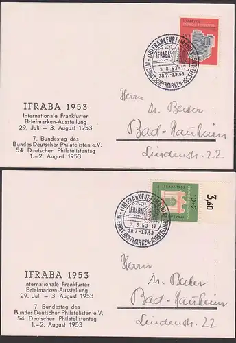 IFABRA 1953 Portal des Palais Thurn und Taxis MiNr. 171/72 Gedenkblätter  Leuchtturm