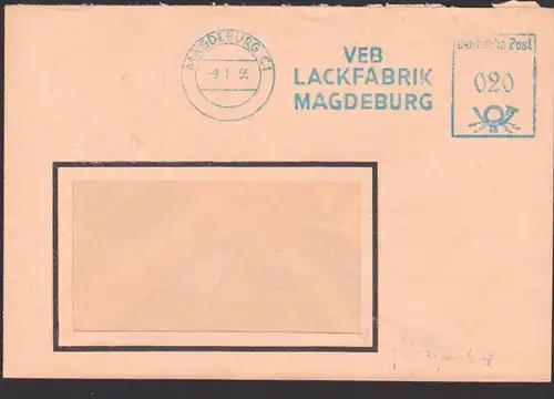 Magdeburg Dienstpostbrief 'VEB Lackfabrik' DDR Absenderfreistempel =020=