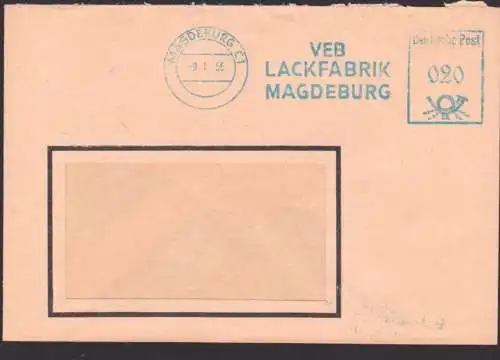 Magdeburg Dienstpostbrief 'VEB Lackfabrik' DDR Absenderfreistempel =020=