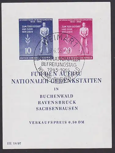 DDR Weimar Buchenwald Internationaler Befreiungstag DDR Block 11 mit SoSt.