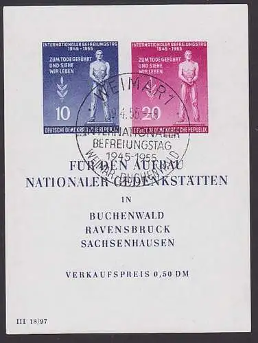 DDR Weimar Buchenwald Internationaler Befreiungstag DDR Block 11 mit SoSt.