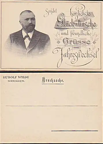 Jahreswechsel ca. 1905 Dresden Rudolf Wilde ungebrauchte grafische Karte