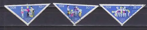 Dreieckmarken Pioniertreffen Karl-Marx-Stadt, Chemnitz 1964 DDR 1045/46 gestempelt. kpl. Junge Pioniere, einzige Dreiecksmarken der DDR