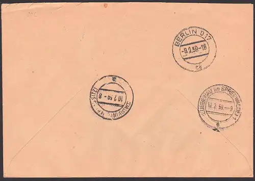 BERLIN O17, VEB PKB "Kohle" ZKD Nr. 167 ZKD-Brief DDR B20L 9.2.58