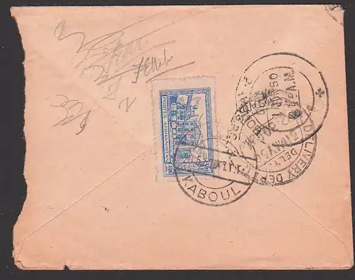 Kaboul Kabul Afghanistan 7.6.1950 cover to Bombay Indien india