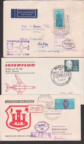 par avion cover Germany Berlin Zagreb Sofia Dubrovnik first fly Deutsche Lufthansa, dabei EF portogenau