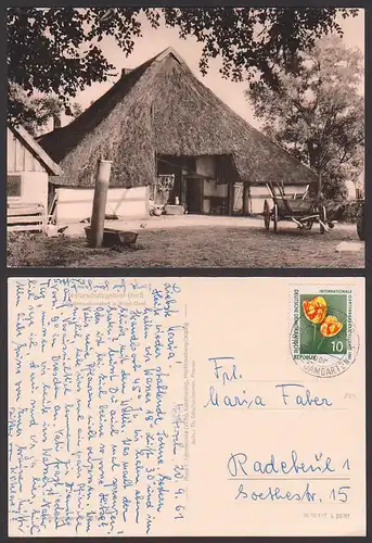 Ahrenshoop üb. Riebnitz-Damgarten, Photokarte Niedersachsenhof in Wieck-Darß, Kate, Bauernhaus Ried