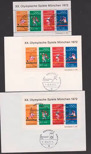 München 1972, Germany Olympische Spiele 3 Blöcke, SoSt. Eröffnungsfeier, Handball