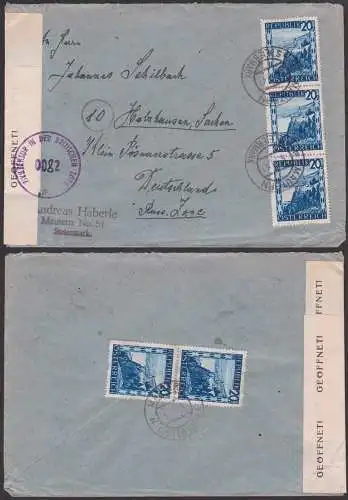 Mautern Steiermark 20 g(5) Hochosterwitz nach Holzhausen  Sachsen russische Zone mit britischer Zensur Nr. 0082
