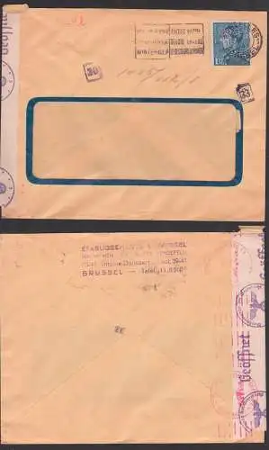 Belgien Brüssel 1941 Brief mit Zensur geöffnet Oberkommando der Wehrmacht