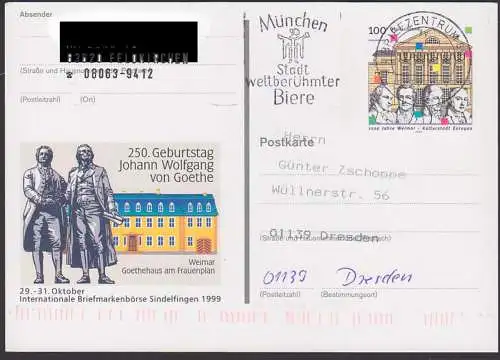 Weimar Johann Wolfgang von Goethe, Goethe-Schiller-Denkmal, Goethe-Haus PSo 82