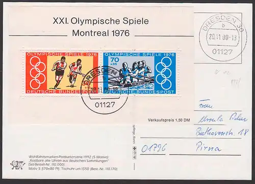 Olympische Spiele Montreal 1976, BRD Bl. 12 portogenau, Feldhocky, Rudern